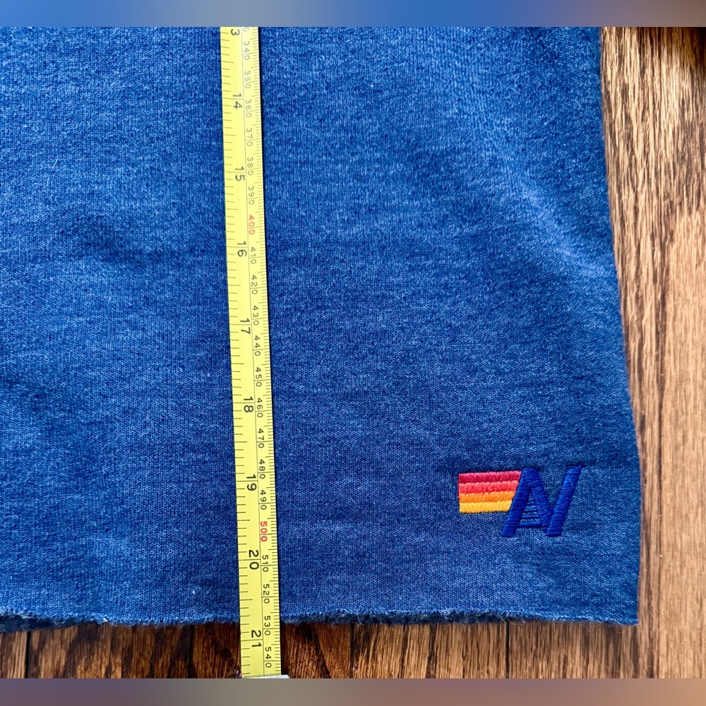 Aviator Nation Bolt Cropped Classic Crewneck in Heather Navy Neon - Picture 6 of 8
